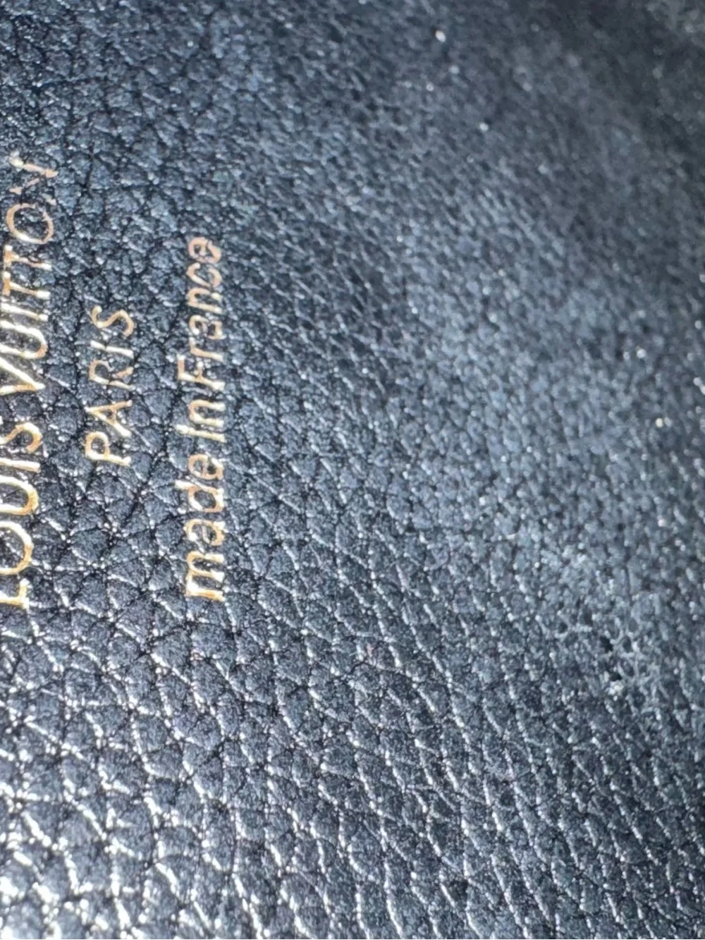 Louis Vuitton Black Leather Snap Closure Wallet with Gold Stamp